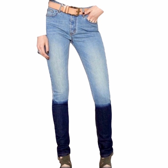 Nasty Gal Denim - NASTY GAL DIP DYED BLUE DENIM JEANS
